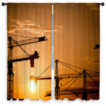 Cranes At Dusk Window Curtains 65886232