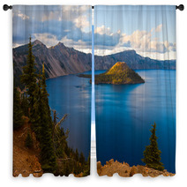 Crater Lake National Park, Oregon At Sunset Window Curtains 67184824