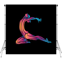 Creative Color Silhouette Of Gymnastic Girl Art Gymnastics Backdrops 100273221