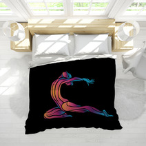 Creative Color Silhouette Of Gymnastic Girl Art Gymnastics Bedding 100273221