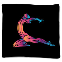 Creative Color Silhouette Of Gymnastic Girl Art Gymnastics Blankets 100273221