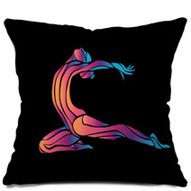 Creative Color Silhouette Of Gymnastic Girl Art Gymnastics Pillows 100273221