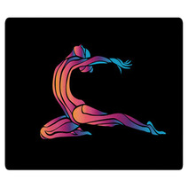 Creative Color Silhouette Of Gymnastic Girl Art Gymnastics Rugs 100273221