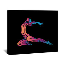Creative Color Silhouette Of Gymnastic Girl Art Gymnastics Wall Art 100273221