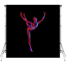 Creative Silhouette Of Gymnastic Girl Art Gymnastics Backdrops 94596790