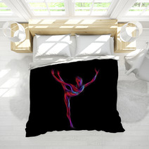 Creative Silhouette Of Gymnastic Girl Art Gymnastics Bedding 94596790