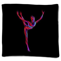 Creative Silhouette Of Gymnastic Girl Art Gymnastics Blankets 94596790