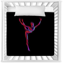Creative Silhouette Of Gymnastic Girl Art Gymnastics Nursery Decor 94596790