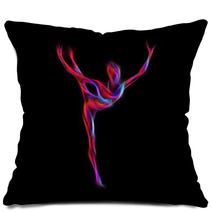 Creative Silhouette Of Gymnastic Girl Art Gymnastics Pillows 94596790
