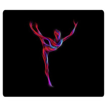 Creative Silhouette Of Gymnastic Girl Art Gymnastics Rugs 94596790