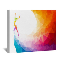 Creative Silhouette Of Gymnastic Girl. Fitness Vector Wall Art 85775966