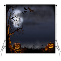 Creepy Halloween Scene - Digital Illustration Backdrops 91428800