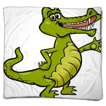 Crocodile Animal Cartoon Illustration Blankets 66637590