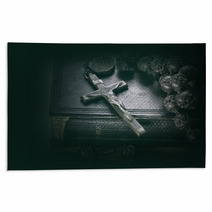 Cross Crucifix On A Bible Rugs 82948283