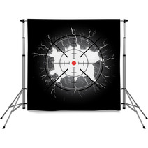 Crosshair After Shooting Hole Throught Broken Glass Backdrops 53005323