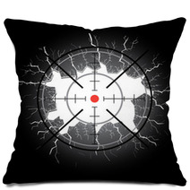 Crosshair After Shooting Hole Throught Broken Glass Pillows 53005323