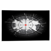 Crosshair After Shooting Hole Throught Broken Glass Rugs 53005323