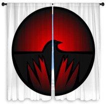 Crow Icon Window Curtains 130799457