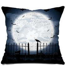 Crow In Cemetery Pillows 53442131