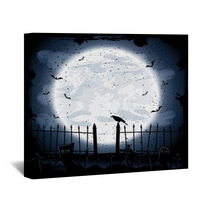 Crow In Cemetery Wall Art 53442131
