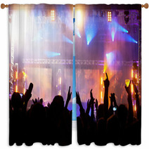 Crowd At Concert Window Curtains 44469640