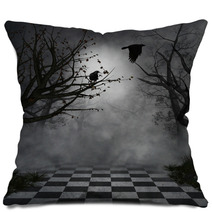 Crows In A Fantastic Park Pillows 65349420