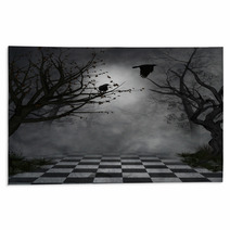 Crows In A Fantastic Park Rugs 65349420
