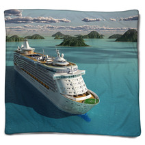 Cruise Ship In The Sea Blankets 49744753