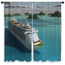 Cruise Ship In The Sea Window Curtains 49744753