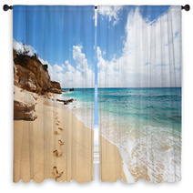 Cupecoy Beach On St Martin Caribbean Window Curtains 51612294