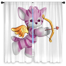 Cupid Kitty Window Curtains 2071298