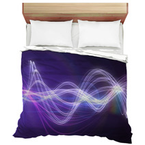 Curved Laser Light Design In Purple Bedding 64745881