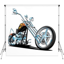 Custom American Chopper Motorcycle Vector Illustration Backdrops 84924227