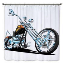Custom American Chopper Motorcycle Vector Illustration Bath Decor 84924227