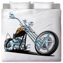 Custom American Chopper Motorcycle Vector Illustration Bedding 84924227