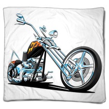 Custom American Chopper Motorcycle Vector Illustration Blankets 84924227