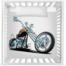 Custom American Chopper Motorcycle Vector Illustration Nursery Decor 84924227