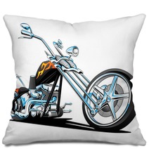 Custom American Chopper Motorcycle Vector Illustration Pillows 84924227