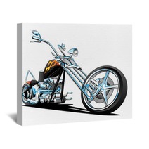 Custom American Chopper Motorcycle Vector Illustration Wall Art 84924227