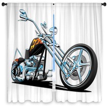 Custom American Chopper Motorcycle Vector Illustration Window Curtains 84924227