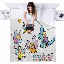 Cute Angels For Your Design Blankets 23962589