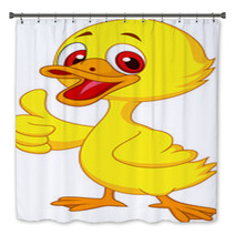 Cute Baby Duck Cartoon Thumb Up Bath Decor 51838055
