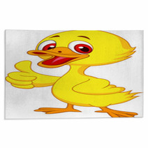 Cute Baby Duck Cartoon Thumb Up Rugs 51838055