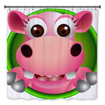 Cute Baby  Hippo Head Cartoon Bath Decor 45166613