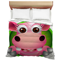 Cute Baby  Hippo Head Cartoon Bedding 45166613