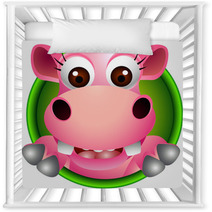 Cute Baby  Hippo Head Cartoon Nursery Decor 45166613