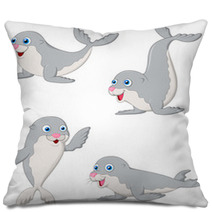 Cute Baby Seal Cartoon Pillows 70332299