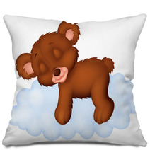 Cute Bear Sleeping On The Cloud Pillows 68789598