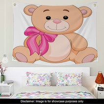 Cute Brown Bear Stuff Cartoon Wall Art 51350040