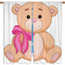 Cute Brown Bear Stuff Cartoon Window Curtains 51350040